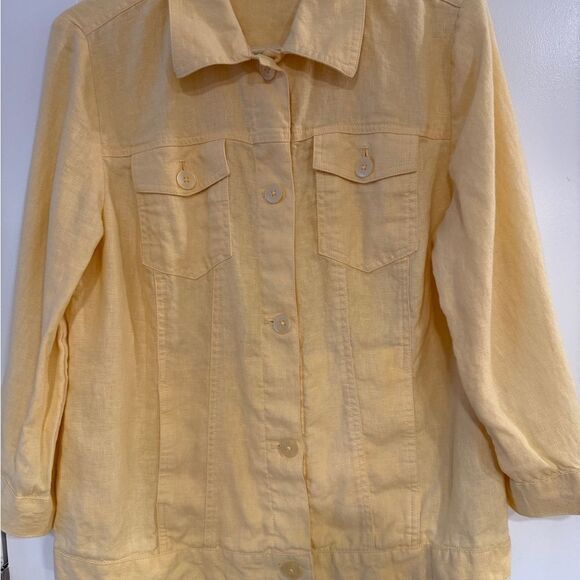 Chico’s yellow linen top - Picture 1 of 9
